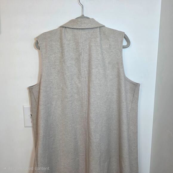 Joie Open Front Sleeveless Long Duster Vest Cardigan Women's sz XL Oatmeal‎ - Picture 8 of 11